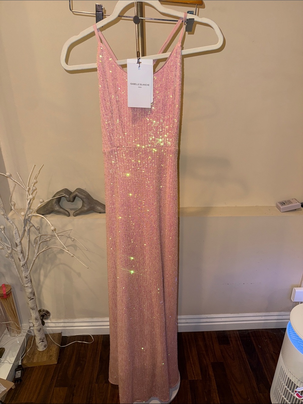 Isabelle Blanche Italian brand Women’s Sequin Slip Dress - Pink by